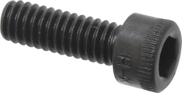 Made in USA - #8-32 UNC Hex Socket Drive, Socket Cap Screw - Alloy Steel, Black Oxide Finish, Fully Threaded, 1/2" Length Under Head - USA Tool & Supply