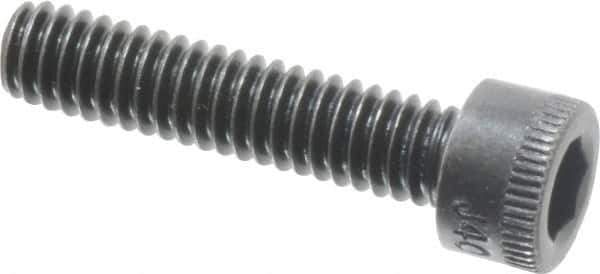 Made in USA - #8-32 UNC Hex Socket Drive, Socket Cap Screw - Alloy Steel, Black Oxide Finish, Fully Threaded, 3/4" Length Under Head - USA Tool & Supply