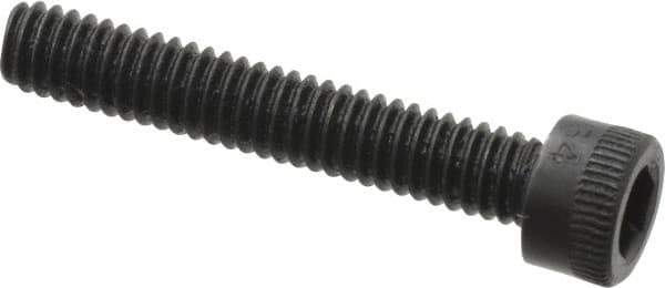 Made in USA - #8-32 UNC Hex Socket Drive, Socket Cap Screw - Alloy Steel, Black Oxide Finish, Fully Threaded, 1" Length Under Head - USA Tool & Supply
