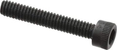 Made in USA - #8-32 UNC Hex Socket Drive, Socket Cap Screw - Alloy Steel, Black Oxide Finish, Fully Threaded, 1" Length Under Head - USA Tool & Supply