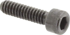 Made in USA - #10-24 UNC Hex Socket Drive, Socket Cap Screw - Alloy Steel, Black Oxide Finish, Fully Threaded, 3/4" Length Under Head - USA Tool & Supply