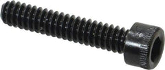 Made in USA - #10-24 UNC Hex Socket Drive, Socket Cap Screw - Alloy Steel, Black Oxide Finish, Fully Threaded, 1" Length Under Head - USA Tool & Supply