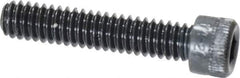 Made in USA - 1/4-20 UNC Hex Socket Drive, Socket Cap Screw - Alloy Steel, Black Oxide Finish, Fully Threaded, 1-1/4" Length Under Head - USA Tool & Supply