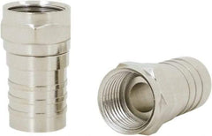 Ideal - Straight, F Type Twist On Coaxial Connector - Compatible with RG59, Brass Contact, Brass Body - USA Tool & Supply