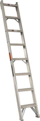 Louisville - 8 Steps, 8' High, Type IA Rating, Aluminum Shelf Ladder - 300 Lb Capacity, 15-1/4" Base Width - USA Tool & Supply