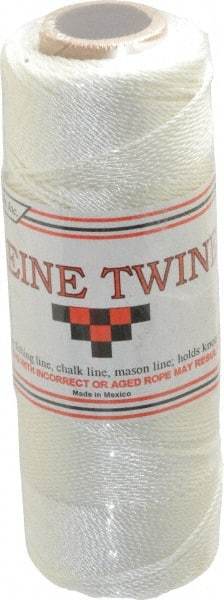 Value Collection - 0.046 Inch Diameter, Seine Twine Spool - 105 Lbs. Breaking Strength, White, 1,800 Ft. per Lb. - USA Tool & Supply