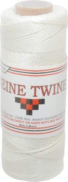 Value Collection - 0.058 Inch Diameter, Seine Twine Spool - 180 Lbs. Breaking Strength, White, 1,100 Ft. per Lb. - USA Tool & Supply