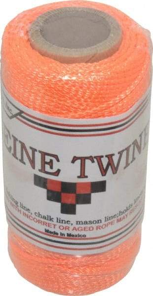 Value Collection - Nylon Braided Twine - 110 Lbs. Breaking Strength, Orange - USA Tool & Supply