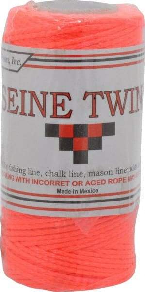 Value Collection - Nylon Braided Twine - 155 Lbs. Breaking Strength, Orange - USA Tool & Supply