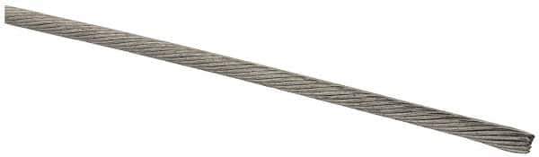 Value Collection - 1/16" Diam, Aircraft Cable Wire - 510 Lb Breaking Strength, 1 x 19 Single Strand - USA Tool & Supply