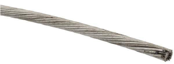 Value Collection - 3/16" Diam, Aircraft Cable Wire - 4,700 Lb Breaking Strength, 1 x 19 Single Strand - USA Tool & Supply