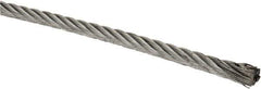 Lift-All - 1/4 Inch Diameter Aircraft Cable Wire - 7,000 Lbs. Breaking Strength, 7 x 19 Strand Core - USA Tool & Supply