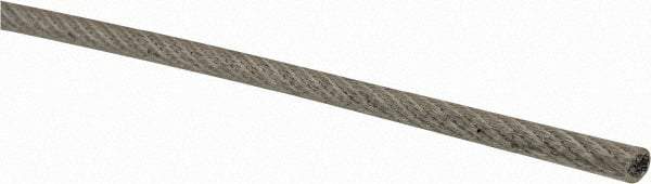 Lift-All - 3/32" x 1/16" Diam, Coated Aircraft Cable Wire - 480 Lb Breaking Strength, 7 x 7 Strand Core, Vinyl Coating - USA Tool & Supply