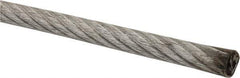 Lift-All - 5/16" x 1/4" Diam, Coated Aircraft Cable Wire - 7,000 Lb Breaking Strength, 7 x 19 Strand Core, Vinyl Coating - USA Tool & Supply