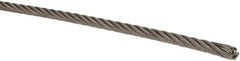 Lift-All - 3/16" Diam, Stainless Steel Wire Rope - 2,900 Lb Breaking Strength, Material Grade 316, 7 x 19 Strand Core - USA Tool & Supply