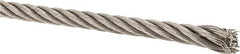 Lift-All - 3/16" Diam, Stainless Steel Wire Rope - 3,700 Lb Breaking Strength, Material Grade 304, 7 x 19 Strand Core - USA Tool & Supply