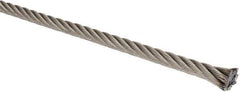 Lift-All - 1/4" Diam, Stainless Steel Wire Rope - 6,400 Lb Breaking Strength, Material Grade 304, 7 x 19 Strand Core - USA Tool & Supply