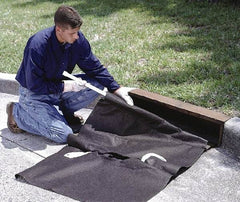 UltraTech - 42" Long x 24" Wide, Polypropylene Curb-Style Drain Guard - Black, Use for Oil/Sediment - USA Tool & Supply