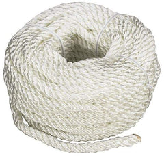 Value Collection - 100' Max Length Nylon Twisted Rope - 3/8" Diam, 278 Lb Capacity - USA Tool & Supply