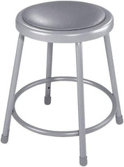 NPS - 18 Inch High, Stationary Fixed Height Stool - 14 Inch Deep x 14 Inch Wide, Vinyl Seat, Grey - USA Tool & Supply