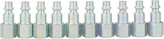 Value Collection - 10 Piece 1/4" Body 1/4 NPT 215 psi Industrial Pneumatic Coupling Plug Set - USA Tool & Supply