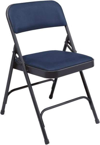 NPS - 18-3/4" Wide x 20-1/4" Deep x 29-1/2" High, Vinyl Folding Chair with Vinyl Padded Seat - Dark Midnight Blue - USA Tool & Supply