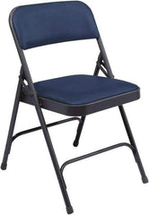 NPS - 18-3/4" Wide x 20-1/4" Deep x 29-1/2" High, Vinyl Folding Chair with Vinyl Padded Seat - Dark Midnight Blue - USA Tool & Supply