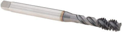 Emuge - 1/4-20 UNC 3 Flute 2B Bottoming Spiral Flute Tap - Cobalt, TiCN Finish, 3.15" OAL, Right Hand Flute, Right Hand Thread, Series Enorm - USA Tool & Supply