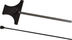 SPI - 0 to 6 Inch Rule Measurement Range, 30 to 60° Angle Measurement Range, Hardened Steel (Head); Stainless Steel (Rule) Depth and Angle Gage - 60° Angle Graduation, 2-1/2 Inch Long Base, 7/32 Inch Wide Rule, 1/64; 1/32 Inch Rule Graduation - USA Tool & Supply