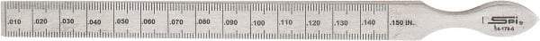 SPI - 0.01 to 0.15 Inch Measurement, 1 Leaf Taper Gage - 6-1/4 Inch Long x 7/16 Inch Wide, 0.001 Inch Graduation - USA Tool & Supply