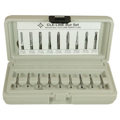 9 Piece Solid Carbide Bur Set - Includes: SA–42, SA–43, SC–41, SC–42, SD–42, SE–41, SF–42, SG–42, SM–43 - Exact Industrial Supply