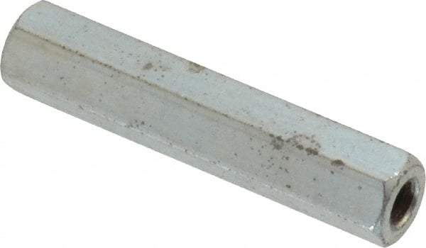 Electro Hardware - #6-32, 1-1/4" OAL, 1/4" Across Flats, Steel Hex Female Circuit Board Standoffs - 1-1/4" Body Length, Zinc-Plated Clear Chromate Finish - USA Tool & Supply