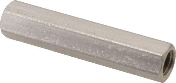Electro Hardware - #10-32, 1-1/4" OAL, 1/4" Across Flats, Stainless Steel Hex Female Circuit Board Standoffs - 1-1/4" Body Length, Bright Finish - USA Tool & Supply