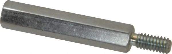 Electro Hardware - #8-32, 1-5/8" OAL, 1/4" Across Flats, Steel Hex Male/Female Circuit Board Standoffs - 7/16" Thread Depth, 1-1/4" Body Length, Zinc-Plated Clear Chromate Finish - USA Tool & Supply