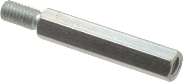 #8-32, 0.781″ OAL, 1/4″ Across Flats, Steel Male/Female Hex Circuit Board Standoff Fully Threaded, 0.406″ Body Length, 3/8″ Thread Length, 1/4″ Thread Depth, Grade 12L14, Zinc-Plated