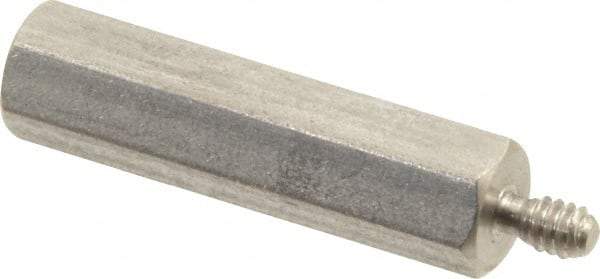 Electro Hardware - #4-40, 1-3/16" OAL, 1/4" Across Flats, Stainless Steel Hex Male/Female Circuit Board Standoffs - 1/4" Thread Depth, 1" Body Length, Bright Finish - USA Tool & Supply