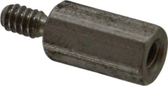 Electro Hardware - #6-32, 3/4" OAL, 1/4" Across Flats, Stainless Steel Hex Male/Female Circuit Board Standoffs - 3/8" Thread Depth, 1/2" Body Length, Bright Finish - USA Tool & Supply