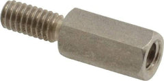 Electro Hardware - #8-32, 7/8" OAL, 1/4" Across Flats, Stainless Steel Hex Male/Female Circuit Board Standoffs - 7/16" Thread Depth, 1/2" Body Length, Bright Finish - USA Tool & Supply