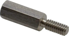 Electro Hardware - #8-32, 1" OAL, 1/4" Across Flats, Stainless Steel Hex Male/Female Circuit Board Standoffs - 7/16" Thread Depth, 5/8" Body Length, Bright Finish - USA Tool & Supply