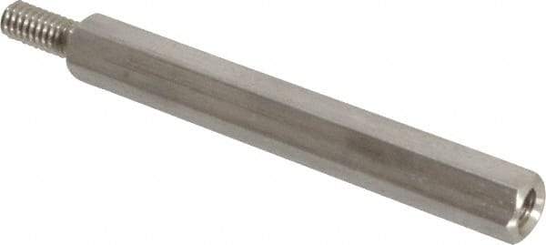 Electro Hardware - #8-32, 2-3/8" OAL, 1/4" Across Flats, Stainless Steel Hex Male/Female Circuit Board Standoffs - 7/16" Thread Depth, 2" Body Length, Bright Finish - USA Tool & Supply