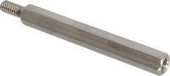 Electro Hardware - #8-32, 2-3/8" OAL, 1/4" Across Flats, Stainless Steel Hex Male/Female Circuit Board Standoffs - 7/16" Thread Depth, 2" Body Length, Bright Finish - USA Tool & Supply
