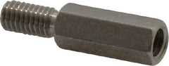 Electro Hardware - #10-32, 1" OAL, 1/4" Across Flats, Stainless Steel Hex Male/Female Circuit Board Standoffs - 1/2" Thread Depth, 5/8" Body Length, Bright Finish - USA Tool & Supply