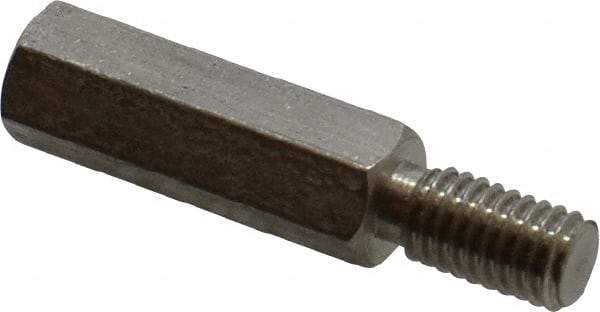 Electro Hardware - #10-32, 1-1/8" OAL, 1/4" Across Flats, Stainless Steel Hex Male/Female Circuit Board Standoffs - 1/2" Thread Depth, 3/4" Body Length, Bright Finish - USA Tool & Supply