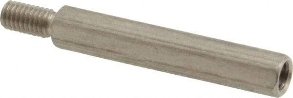 Electro Hardware - #10-32, 1-7/8" OAL, 1/4" Across Flats, Stainless Steel Hex Male/Female Circuit Board Standoffs - 1/2" Thread Depth, 1-1/2" Body Length, Bright Finish - USA Tool & Supply