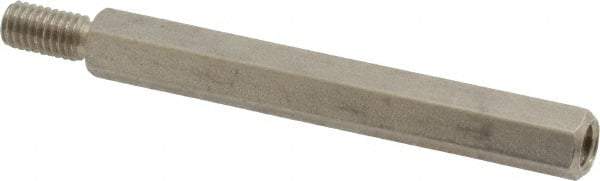 Electro Hardware - #10-32, 2-3/8" OAL, 1/4" Across Flats, Stainless Steel Hex Male/Female Circuit Board Standoffs - 1/2" Thread Depth, 2" Body Length, Bright Finish - USA Tool & Supply
