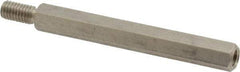 Electro Hardware - #10-32, 2-3/8" OAL, 1/4" Across Flats, Stainless Steel Hex Male/Female Circuit Board Standoffs - 1/2" Thread Depth, 2" Body Length, Bright Finish - USA Tool & Supply