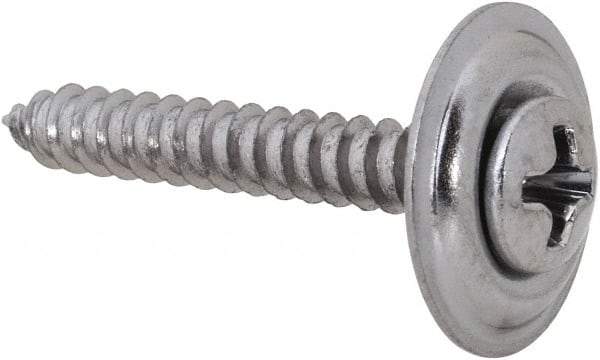 Value Collection - #6 Sems Oval Head Phillips Sheet Metal Screw - Steel, 1" OAL, Grade 2 - USA Tool & Supply