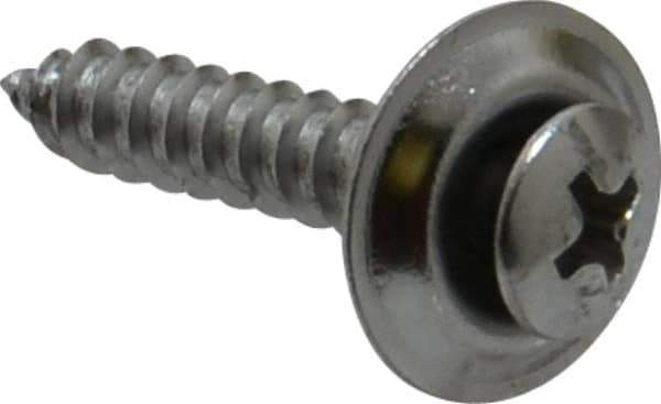 Value Collection - #10 Sems Oval Head Phillips Sheet Metal Screw - Steel, 1" OAL, Grade 2 - USA Tool & Supply