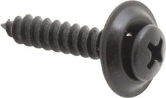 Value Collection - #10 Sems Oval Head Phillips Sheet Metal Screw - Steel, 1" OAL, Grade 2 - USA Tool & Supply