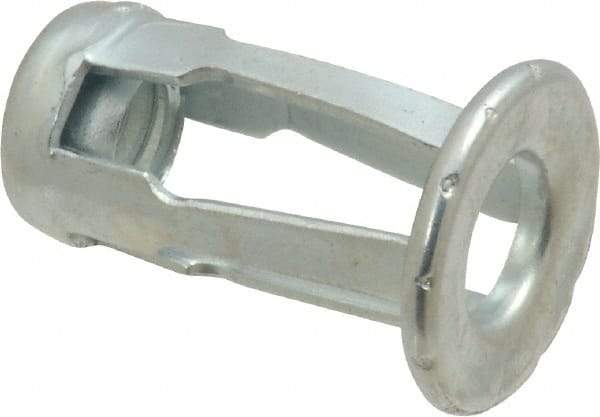 Au-Ve-Co Products - 1/4-20 UNC Thread, Zinc Plated, Steel, Screwdriver Installed Rivet Nut - 3/16 to 3/8" Grip, 5/8" Flange Diam, 0.919" Long - USA Tool & Supply